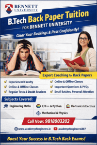 B.Tech Back Paper Tuition for Bennett University