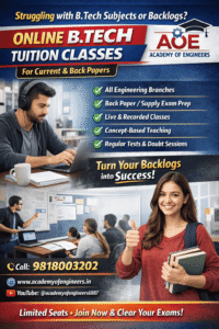 B.Tech Back Paper Tuition for Delhi Technological University